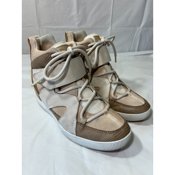 Sorel Out N About Suede Wedge Booties Nova Sand Women's Size 8.5 - Picture 2 of 13